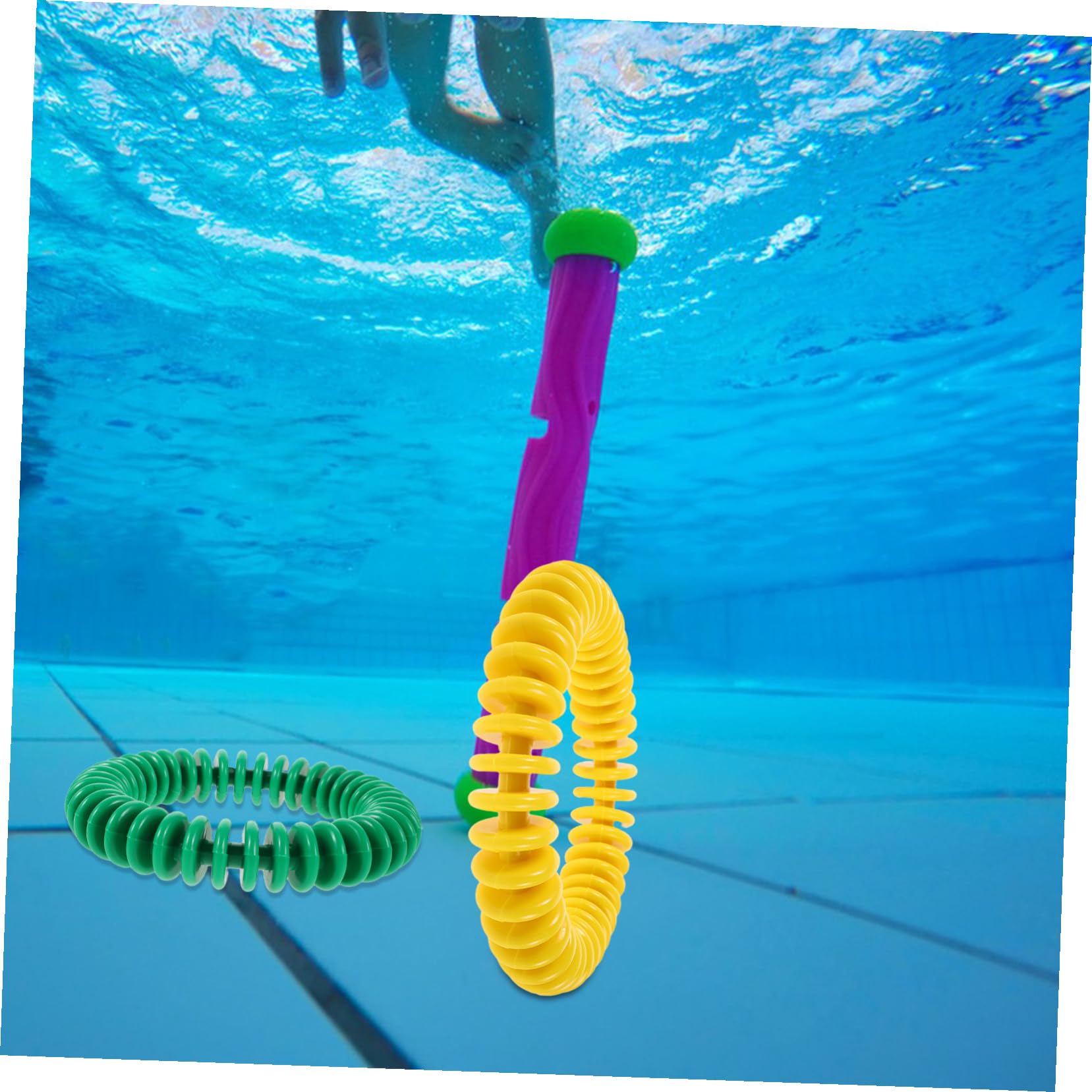 4 Piezas Anillos de Buceo para Piscina de Juguetes Acuáticos de Plástico y Resistente para Entrenamiento Submarino Infantil para Fiestas Verano