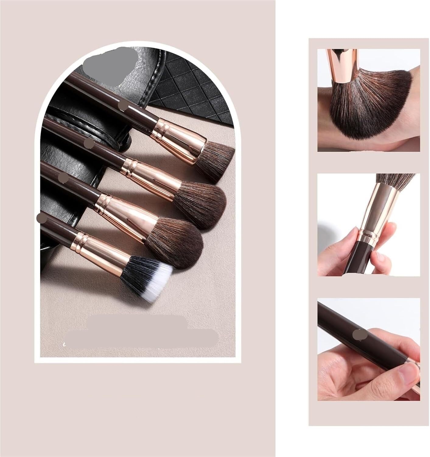 Pennello da trucco, Set Di Pennelli for Trucco Pennelli Professionali Con Custodia In Pelle PU Strumento Di Qualità