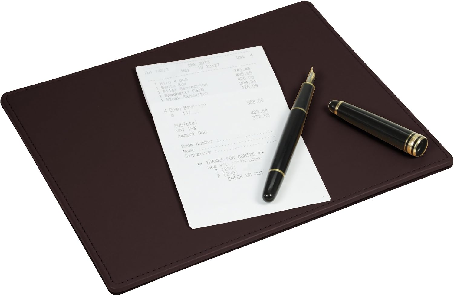 Review Product Lucrin - Signing pad (7.9 x 6.7 inches) - Burgundy - Genuine Leather