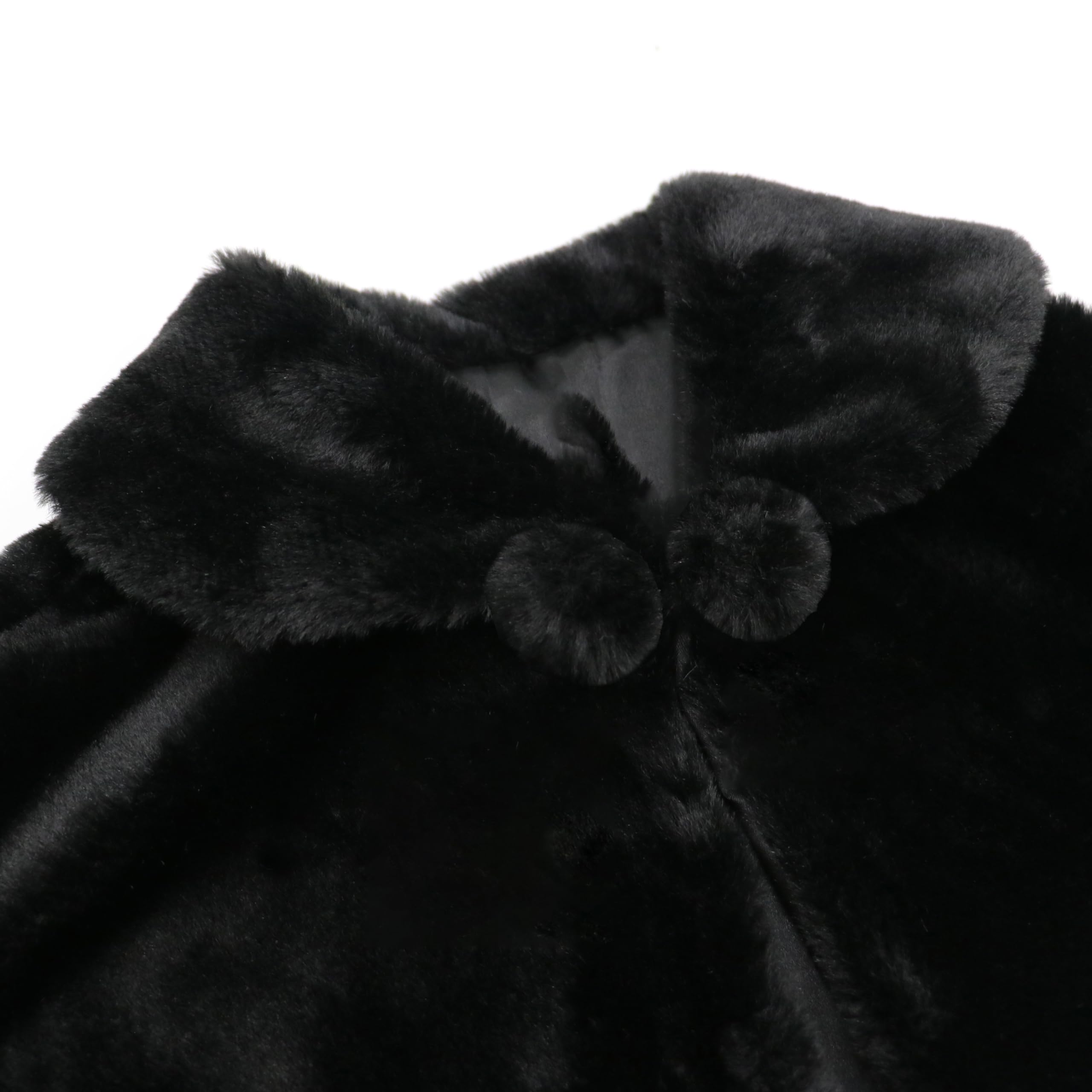 SK Studio Girls Princess Faux Fur Flower Girls Bolero Shrug Party Wedding Dress Up Black