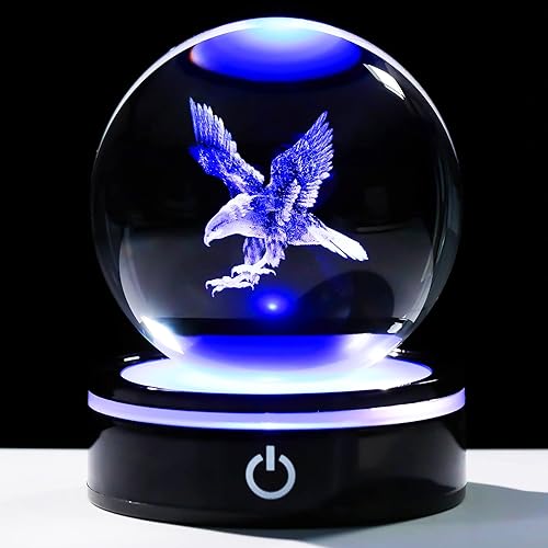 Vista 15 de YWHL - Bola de cristal 3D con figura de medusa lunar, base LED colorida con láser, regalos de medusa para mujeres y hombres en Navidad y cumpleaños