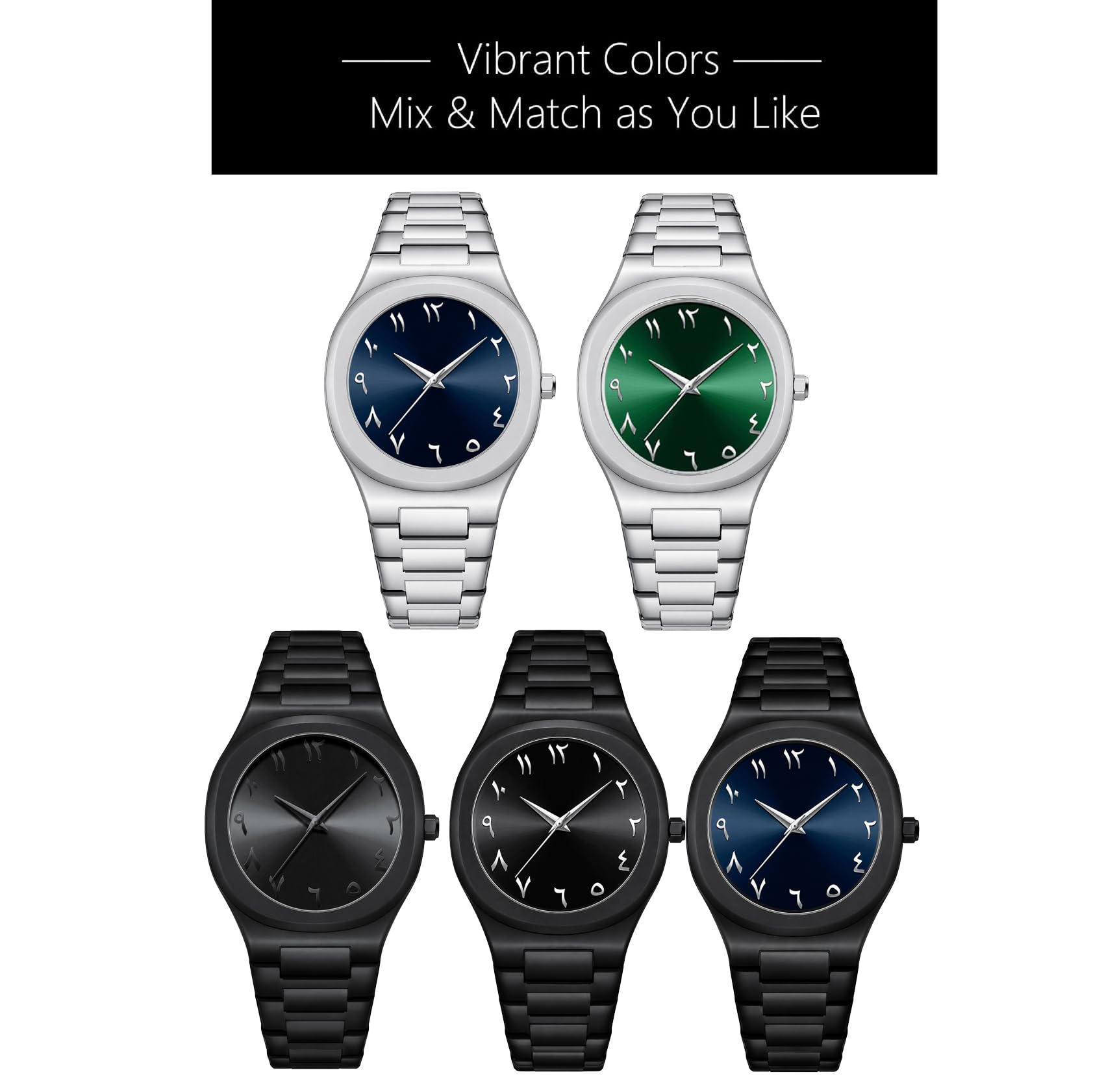 Gosasa Orologio da uomo al quarzo con numeri arabi mediorientali dal design elegante in acciaio inossidabile impermeabile Business Casual orologio da polso