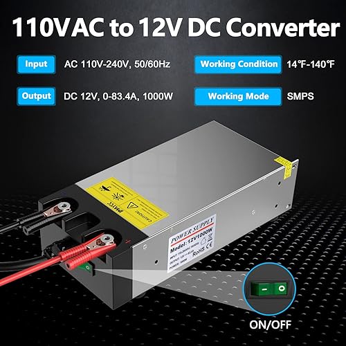 Miniatura 10 de Convertidor de nueva versión IMAYCC de 110 V CA a 12 V CC adaptador de transformador cargador máximo de 600 W 50 A