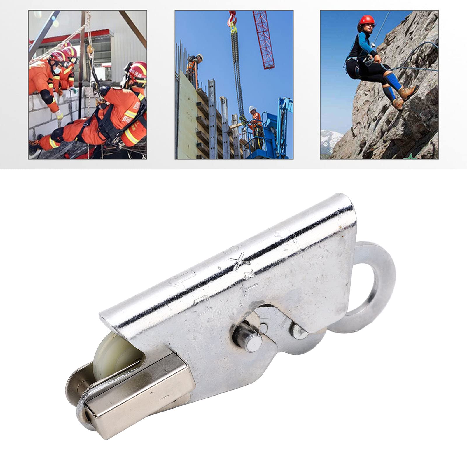 Climbing Ascender, Self Locking Rope Grab Alloy Steel Outdoor Rock Climbing High Strength Drop Protection Safety Rope Protector for Aerial Working, Climbing, Exploration