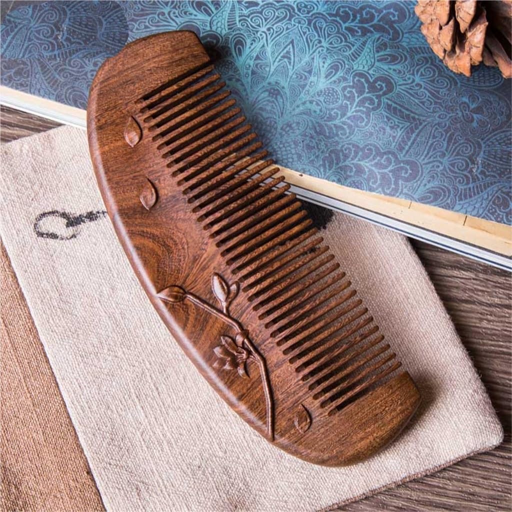 Peine de Madera para Cabello Largo de Mujer, Organizador de Barba para Hombre, Estilo Chino, para Cabello Mojado, para peluquería (Talla única)