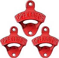 Vista 8 de Abridor de botellas de cerveza de hierro fundido de estilo antiguo Abridor de tapa de botella montado en la pared Oro envejecido (3 PCS)