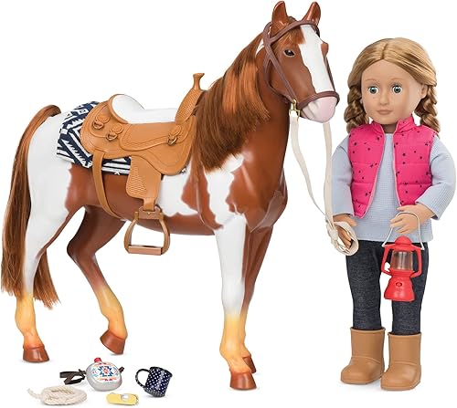 Miniatura 6 de Our Generation - Pinto - Caballo de equitación de 20 pulgadas para muñecas de 18 pulgadas - Caballo de juguete muñecas ropa y accesorios para niñas