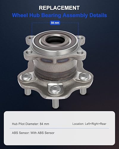 Miniatura 4 de ECCPP Conjunto de rodamiento de cubo de rueda trasera 512388 para Nissan AltimaAltima Coupe Maxima Pathfinder para Infiniti QX60 JX35 5 lengüetas