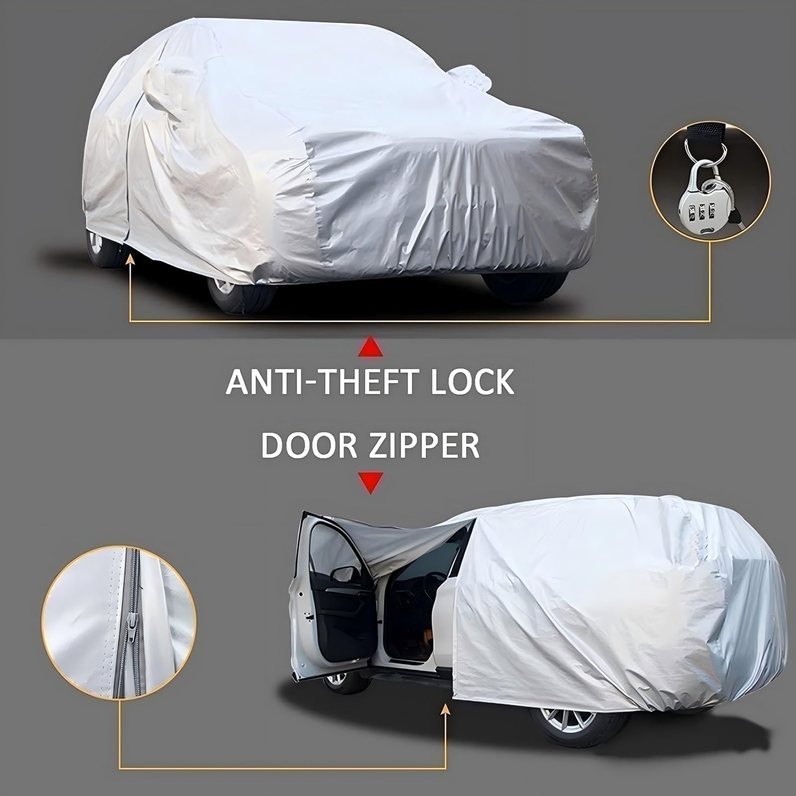 Bache Voiture Exterieur Pour Suv Toyota C-Hr, 2016-2022,Bâche Voiture Étanche Anti-Rayures En