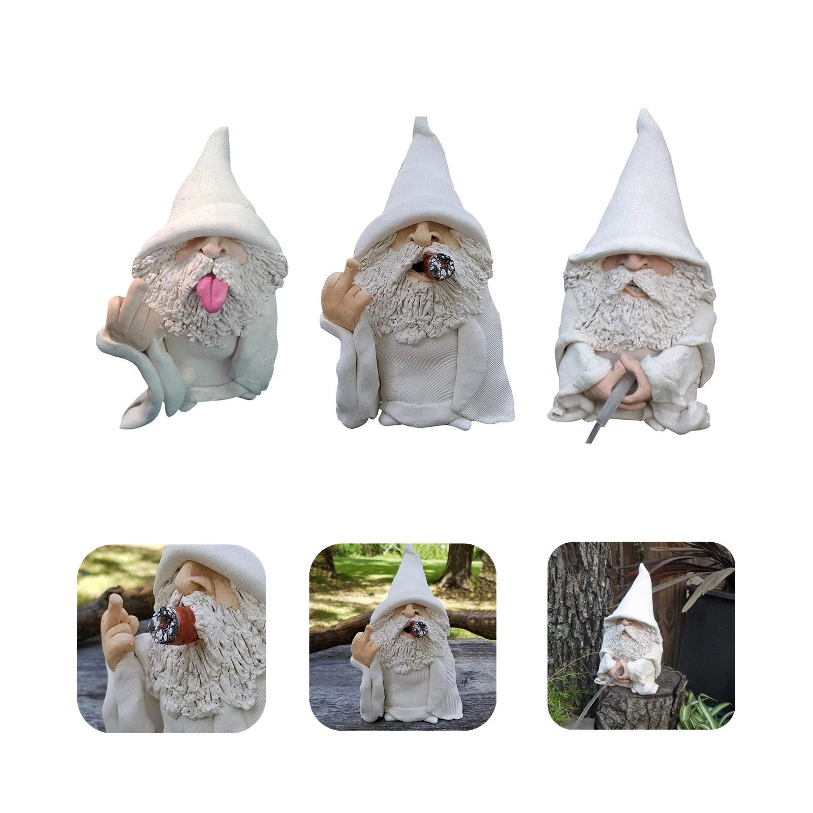 Smoking Wizard Big Tongue Gnome Naughty Garden Gnome,Garden Lawn Ornaments Indoor or Outdoor Decorations,Or As Unique Gifts for Gardeners. (Smoking)