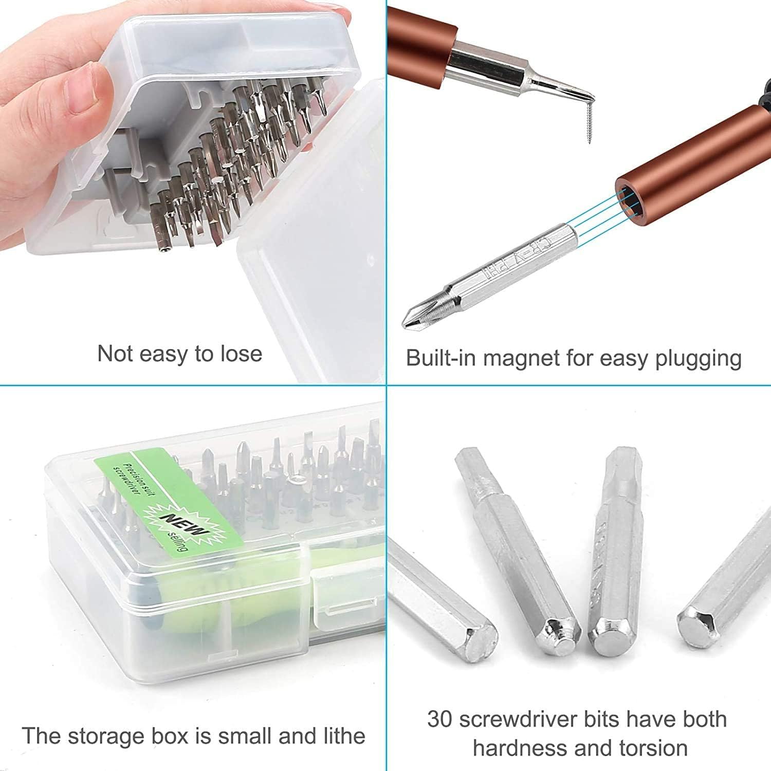 Aktnil 32 in 1 Interchangeble Multipurpose Mini Screwdriver Set Magnetic Slot Wrench Bits Repair Tools Kit Set Combination Screwdriver Set For Home Appliance,Laptop,Mobile,Computer 4