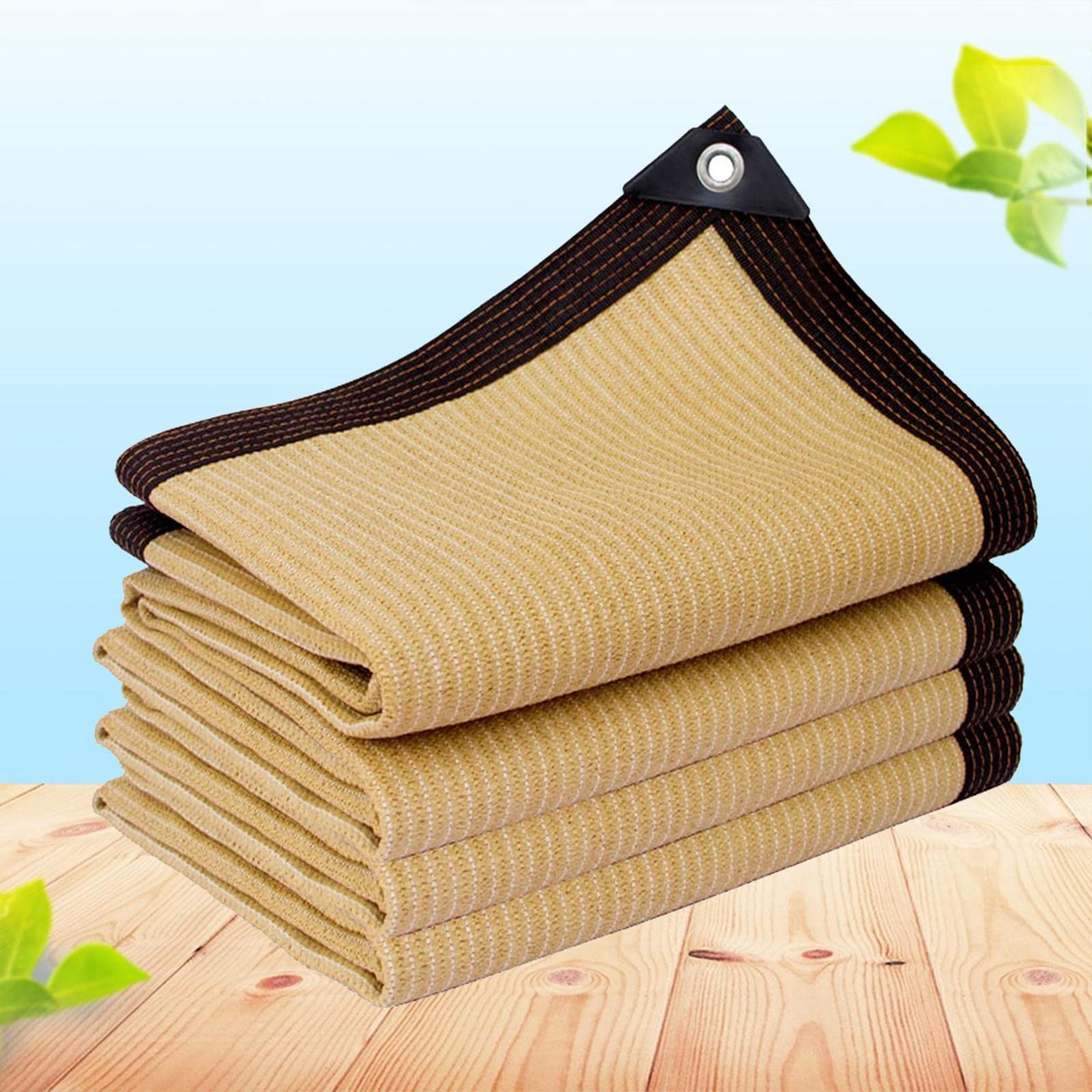 Filet d'ombrage rectangulaire beige pour créer une zone fraîche au jardin
