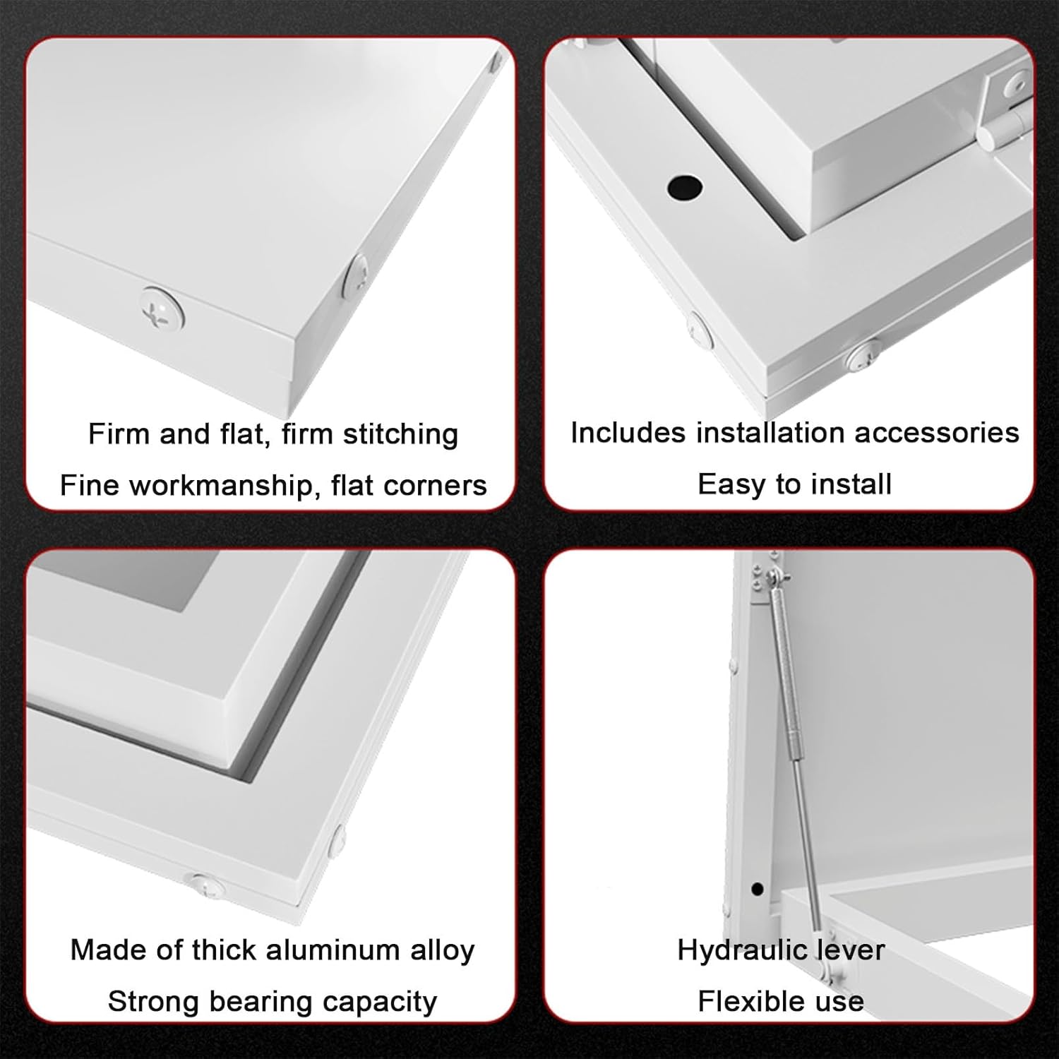 Hydraulic Support Roof Access Hatch, Heavy Du Galvanized Steel Roof Hatch, Attic Ceiling Manhole Cover Roof Securi Door, Waterproof Inspect Hatch Attic Access Door 750×750MM