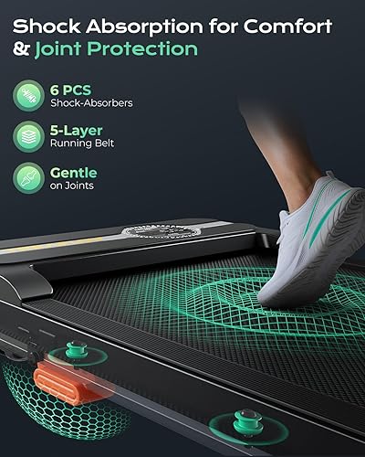 Miniatura 5 de Caminadora portátil para debajo del escritorio con motor de inclinación de 2.5 HP para oficina en casa, capacidad de 265 libras, control remoto LED