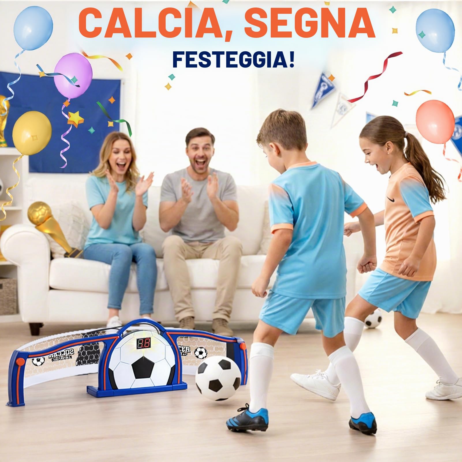 Dreamon Porte da Calcio per Bambini, Porta Calcio Piccola per Interno con Contatore Punti e 2 Modalità, Allenamento e Miglioramento Tecnica, Ideale Come Regalo Calcio per Bambini 6-12 Anni