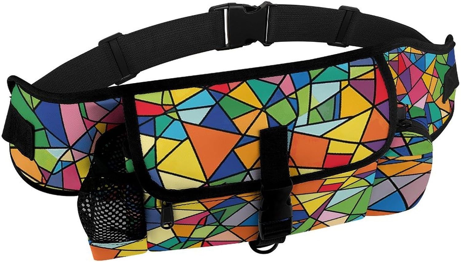 Bright Geometric Shapes Dog Treat Pouch,Easy One-hand Access