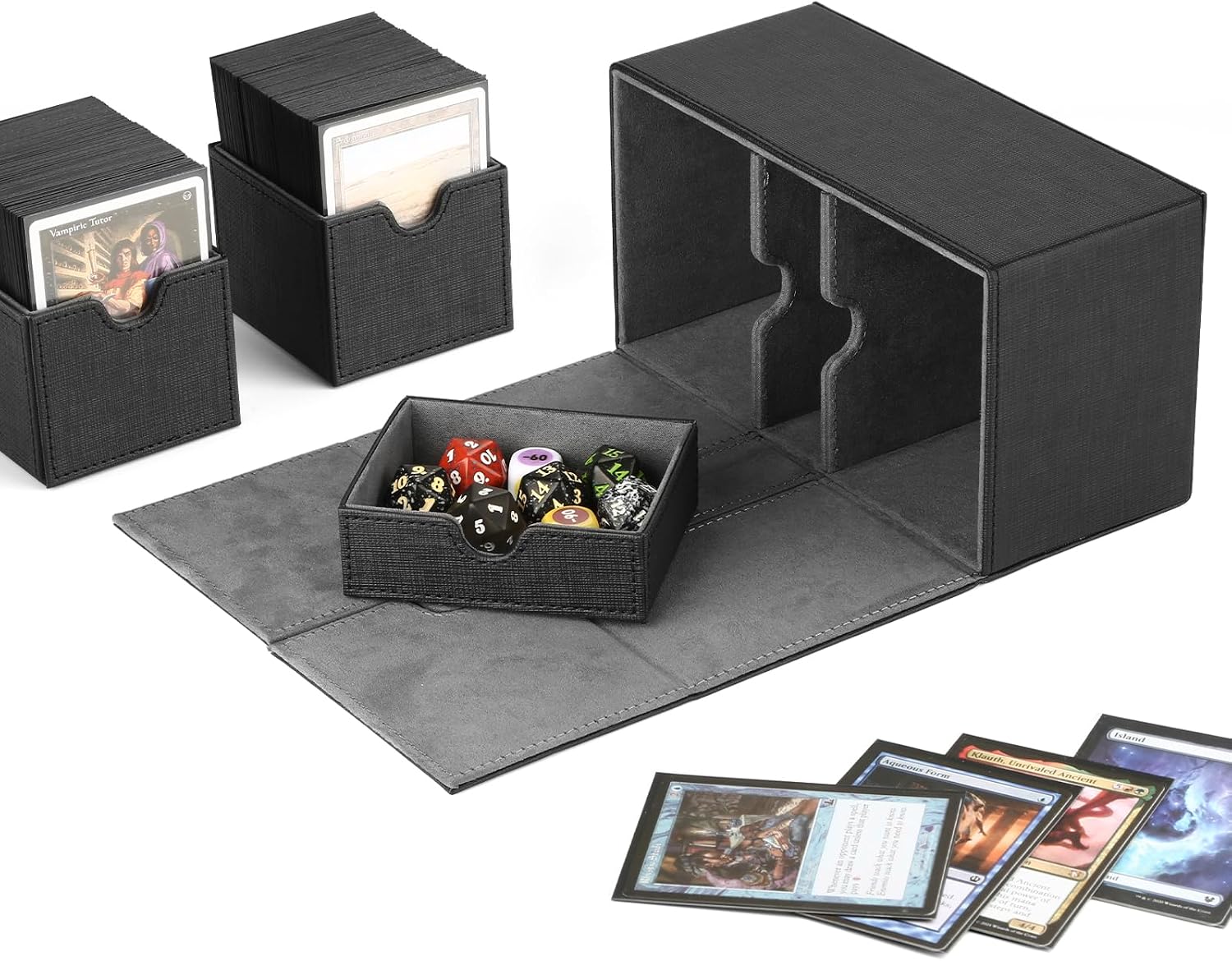 Funda Protectora Para Cartas TCG De 35 Puntos Con Protección UV, Caja De Exhibición Transparente Para MTG, PTCG, OPCG Y Lorcana, Color Negro
