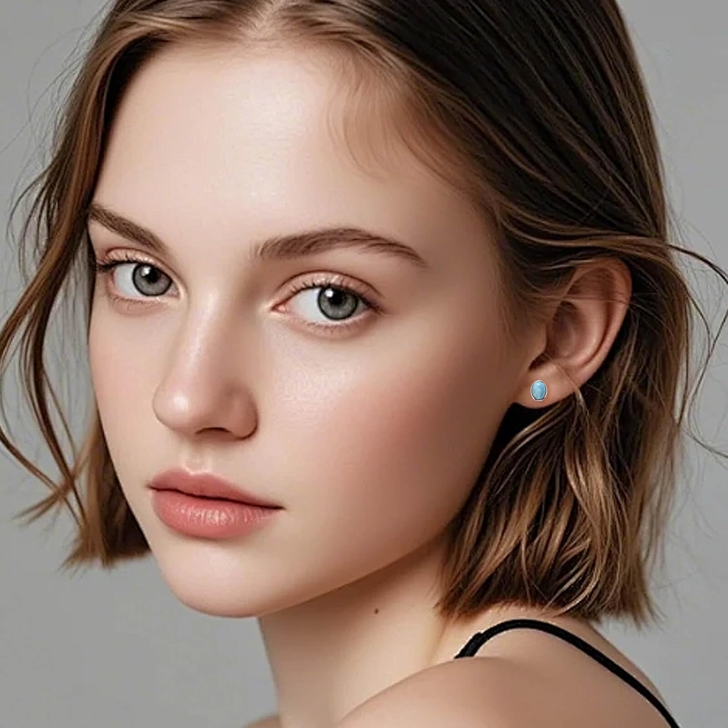 Gemsme Larimar Earrings for Women - Hypoallergenic 925 Sterling Silver Blue Larimar Jewelry Stud Earrings - Image 4