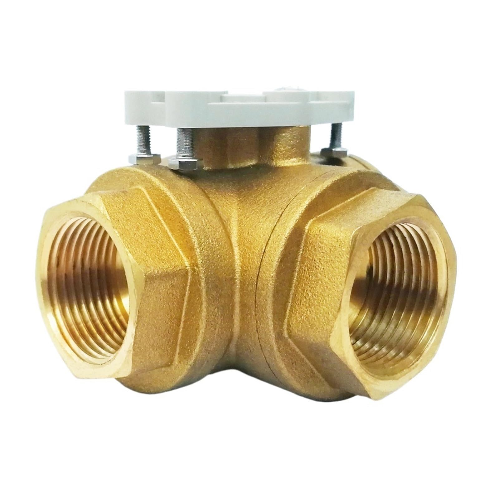 Vanne 3 voies DN25 T laiton NPT raccordement actionneur chauffage sol
