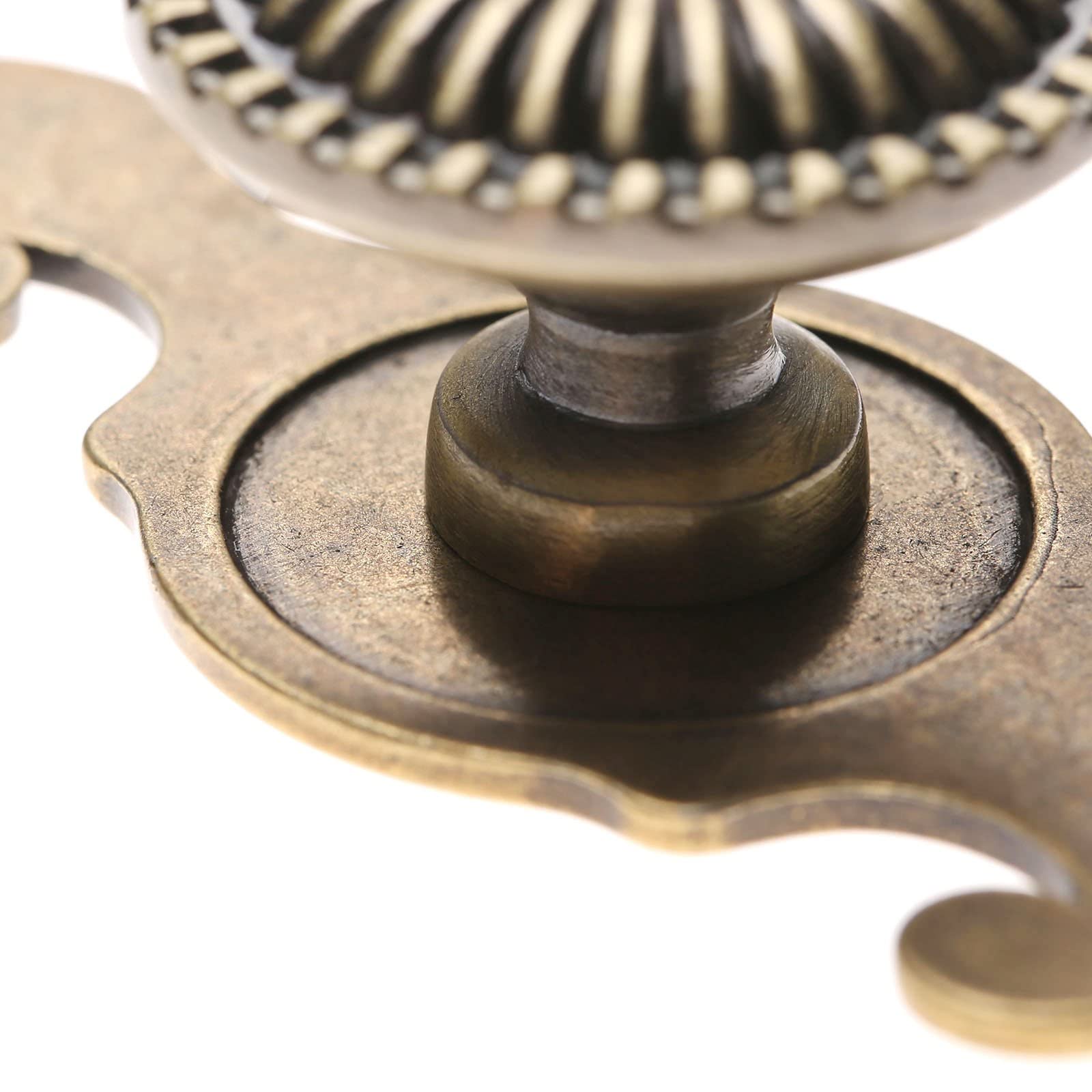 MUXSAM 2Pcs Pulls Handles Knobs for Drawer Door Kitchen,Cabinet Knobs Furniture Wardrobe Round Antique - Antique Brass - Image 3