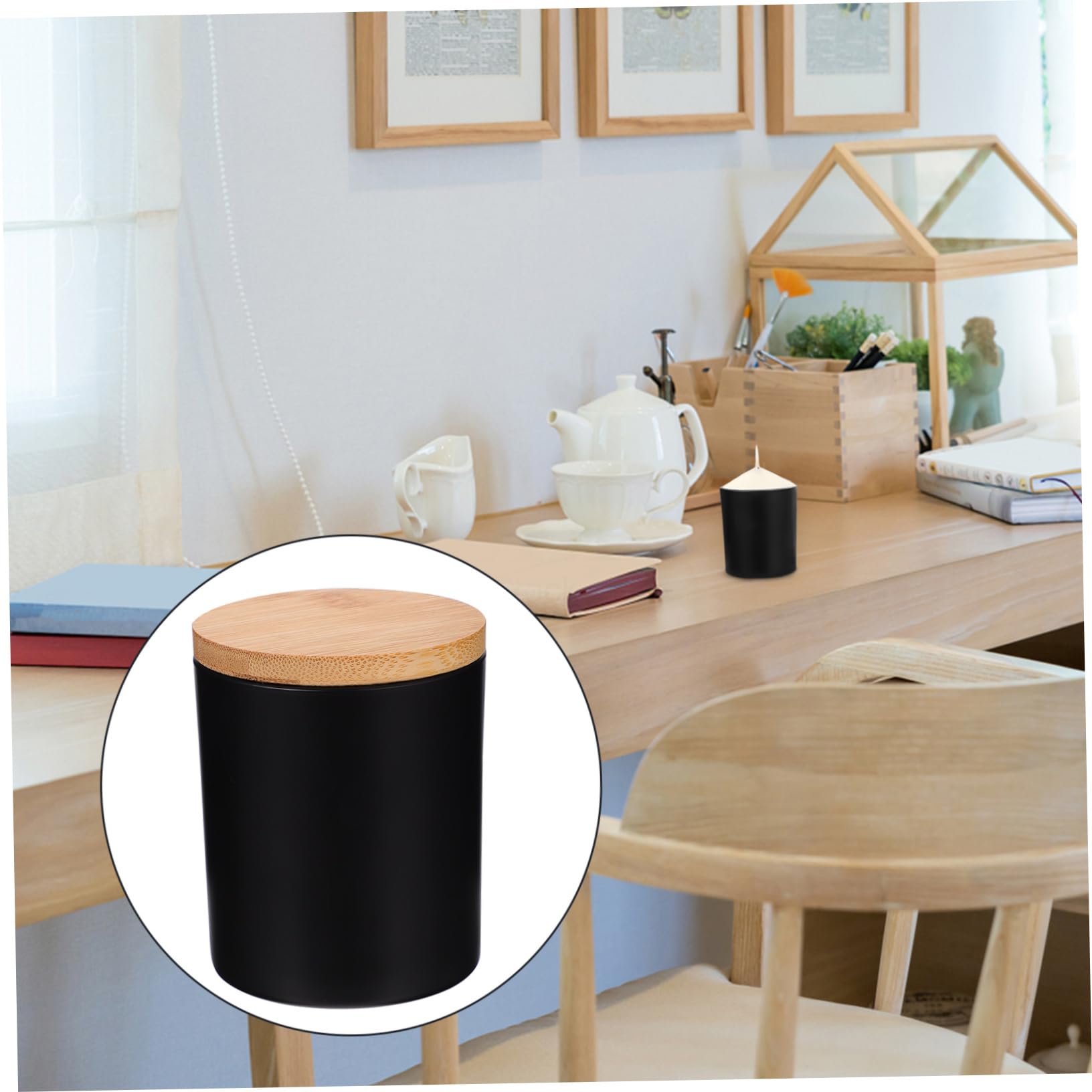 HOMSFOU Außergewöhnliche Kerzen im 4 Stück Kerzenglas aus Glas mit Deckel Kerzendose für Aromatherapie Kerze für Büro und Schlafzimmer