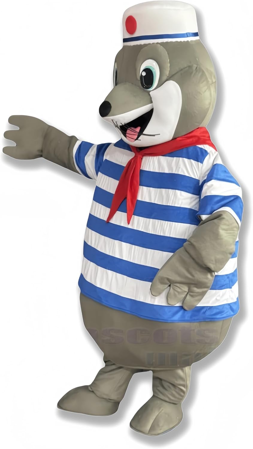 Cute Seal Mariner Mascot Costume - Adult Size, Perfect for Parties, Events, and Promotions