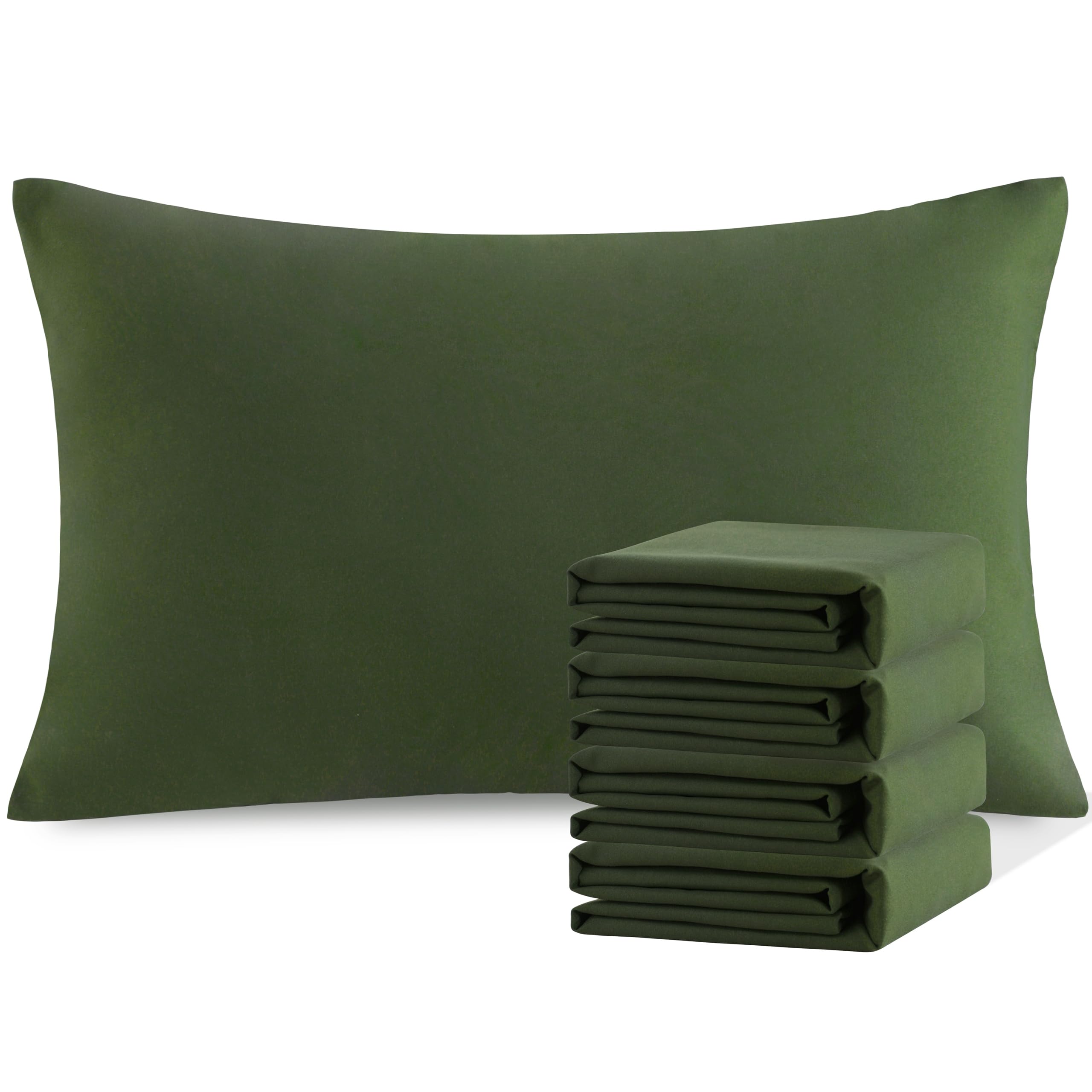 NTBAY Queen Microfiber Pillowcases, 4 Pack, 20 x 30, Olive Green | Soft Brushed Microfiber with Envelope Closure, Set of 4 Queen 20 x 30 Inch Pillowcases, Pillow Inserts Not Included