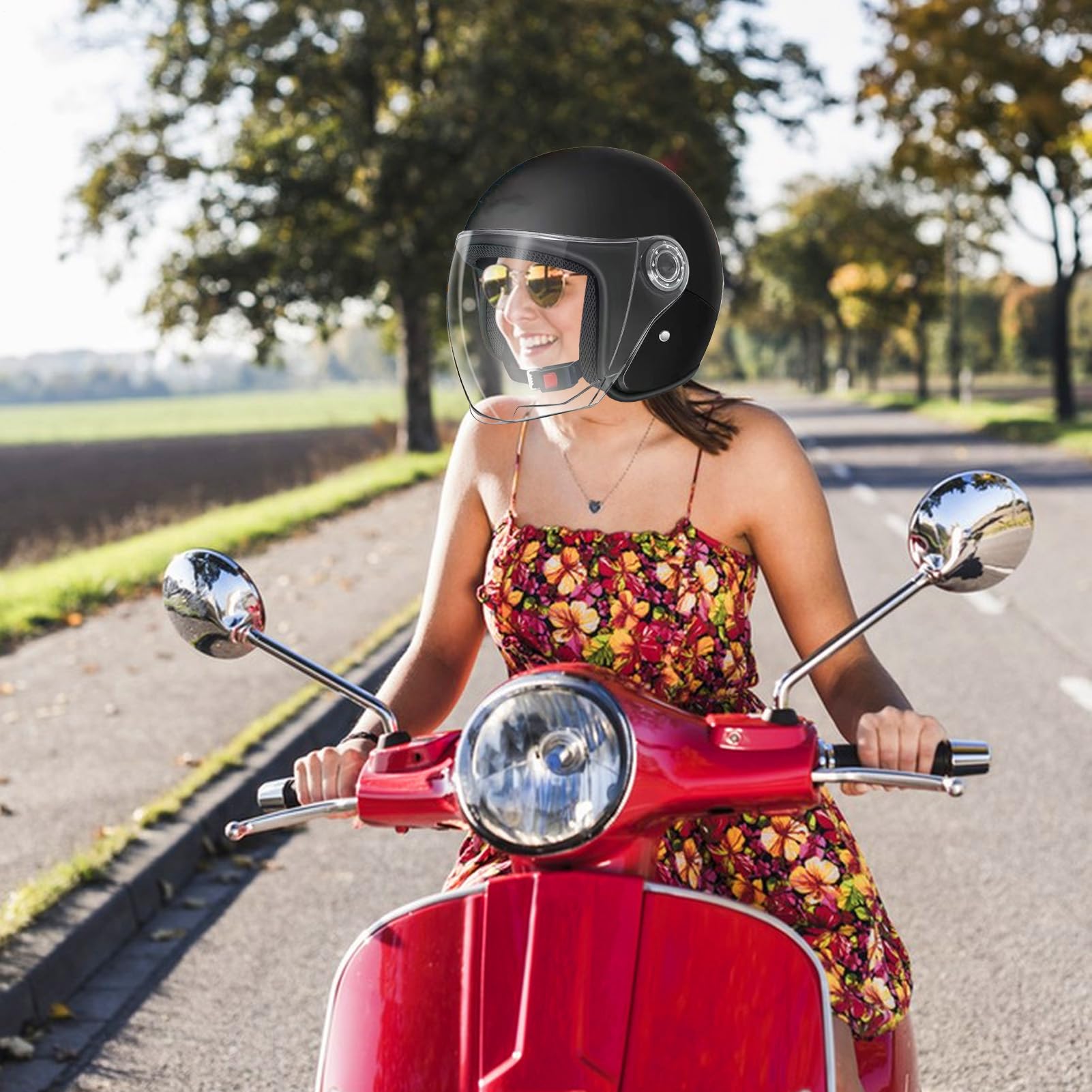 Cappello Moto Leggero - Cappello di Sicurezza Motociclistico | Copricapo Sicuro Confortevole Caldo per Uomini Donne Adulti Protezione Guida Esterna Viaggio