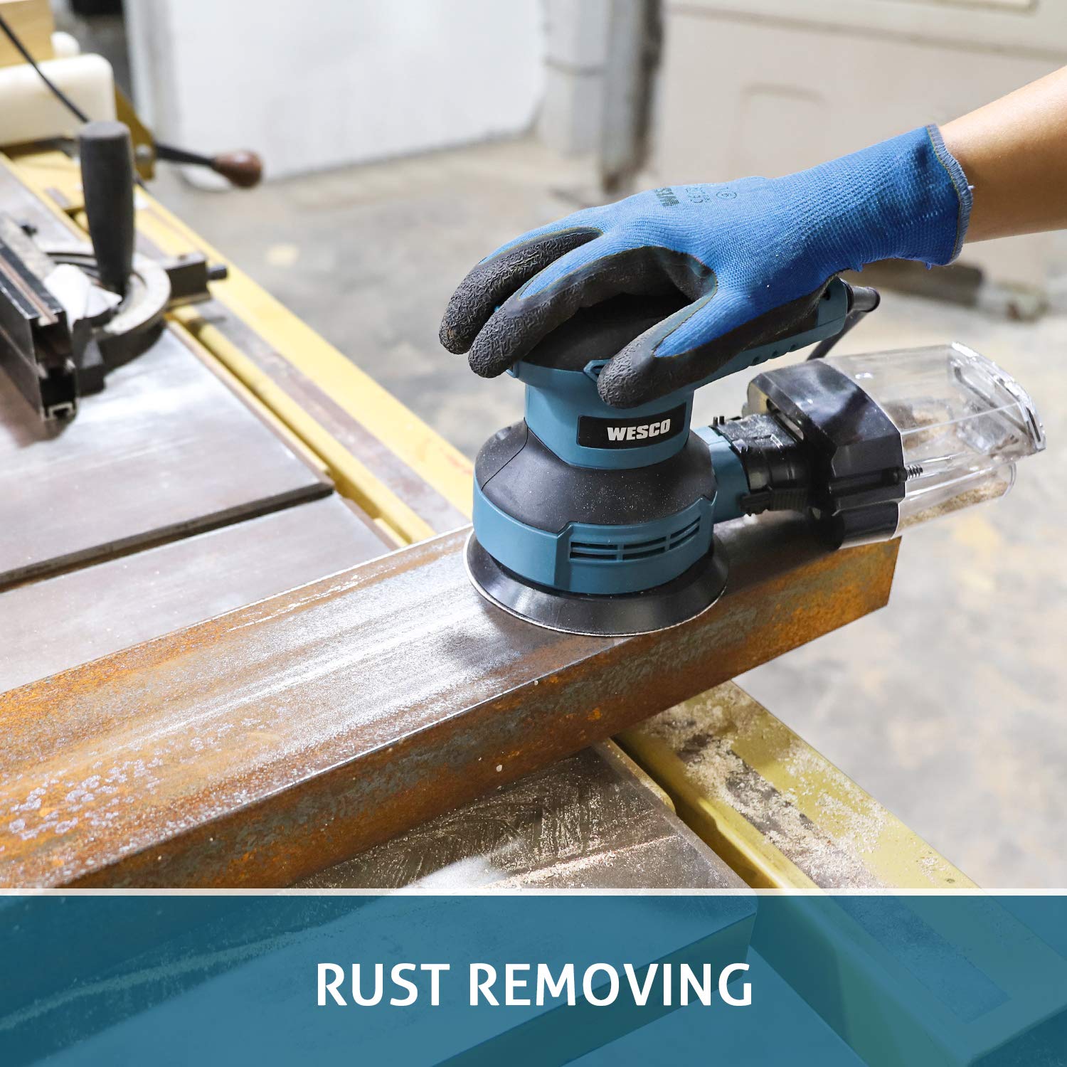 Random Orbital Sander, WESCO 3.0A Power Orbital Sander 5Inch with