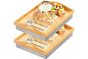 Tioncy Bamboo Lap Tray with Detachable Pillow: Couch Companion