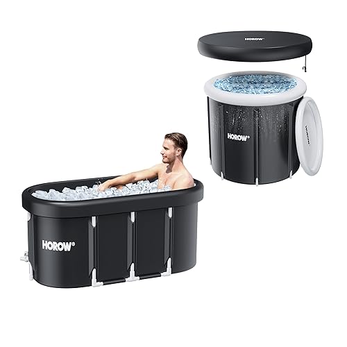 HOROW Round and Oval Ice Bath Tub Combo, Portable Cold