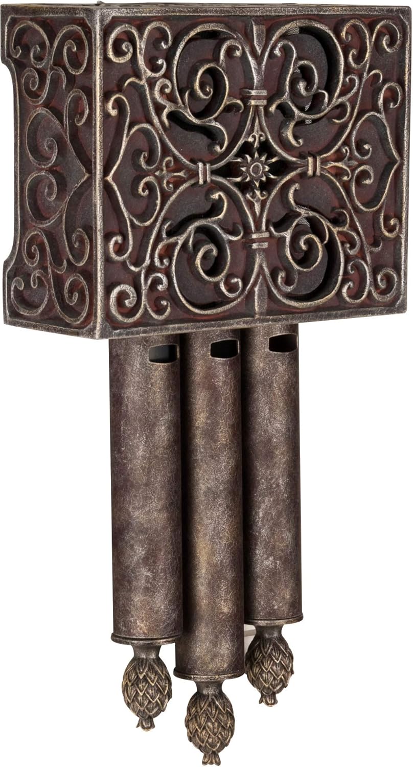 Craftmade CA3-RC Westminster Carved 3 Tubes Short Door Chime, Hand Painted Renaissance Crackle (19"H x 10.13"W)