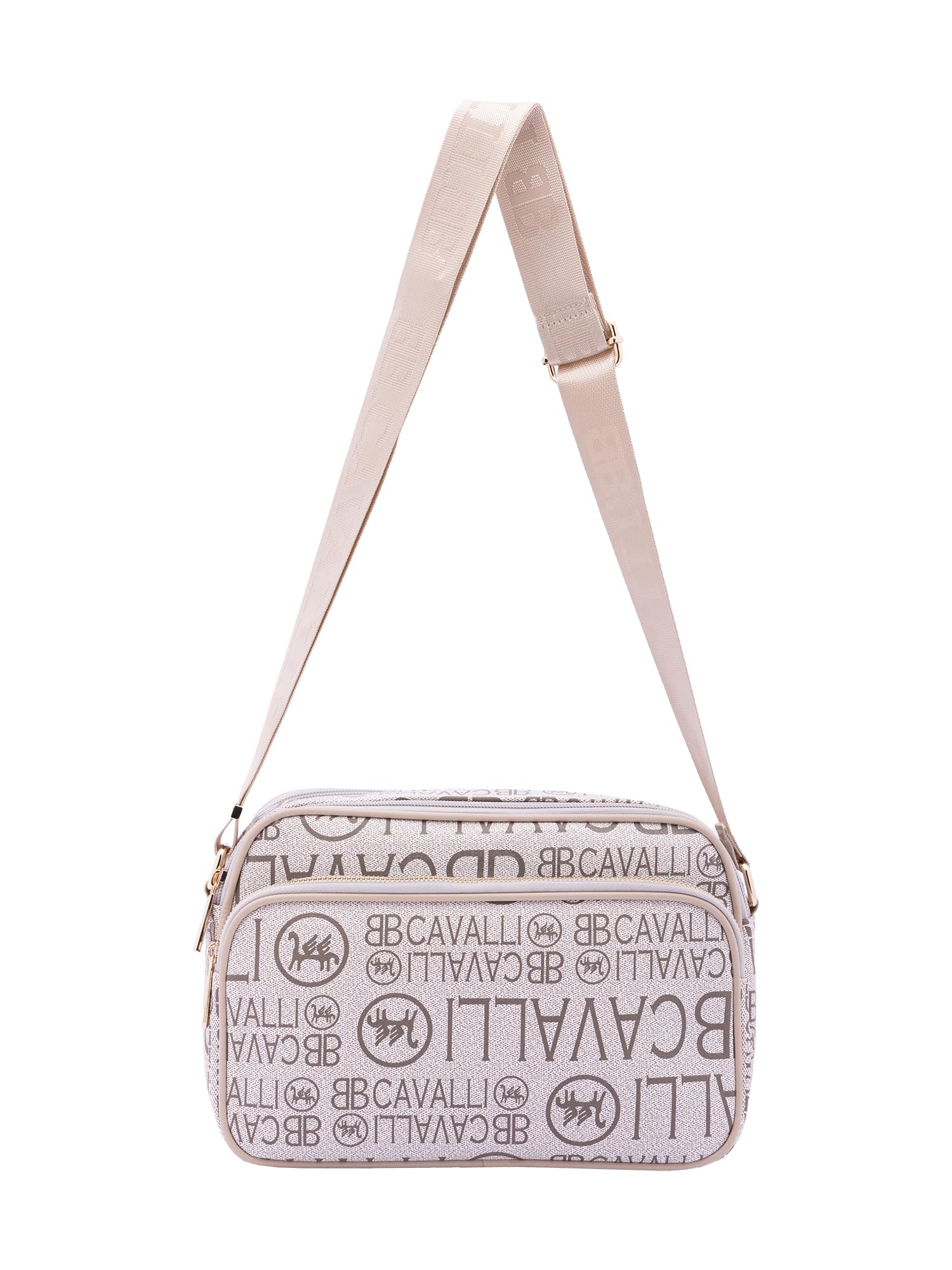 Borsa A Tracolla B. Cavalli In Ecopelle, Due Scomparti E Tasche Con Zip, 29x18x12 Cm, Prodotto Vegano - 3