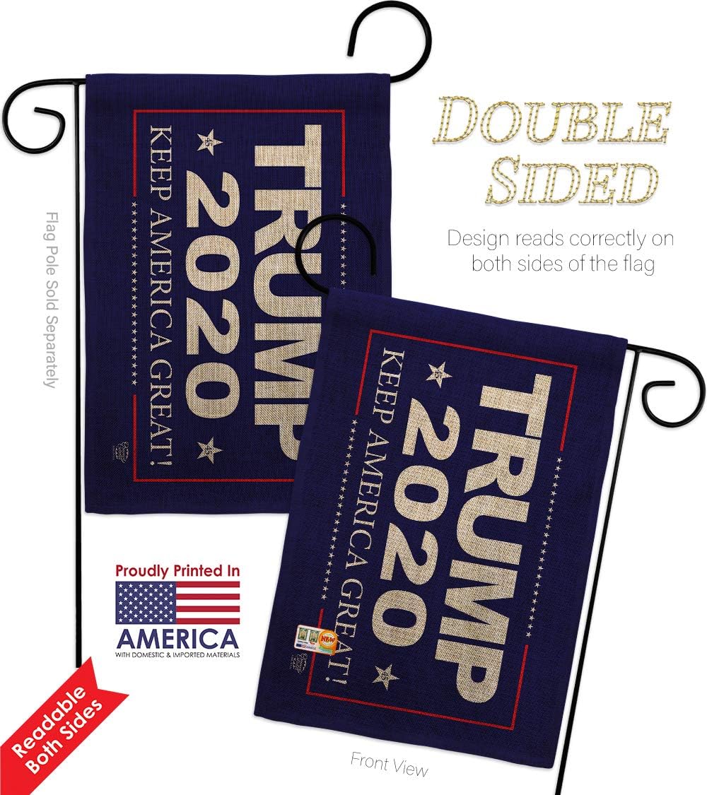 Trump 2024 Burlap Garden Flag Americana Political President Democrat Republican Tea Party United State American Election Small Decorative Gift Yard House Banner Double-Sided Made In USA 13 X 18.5