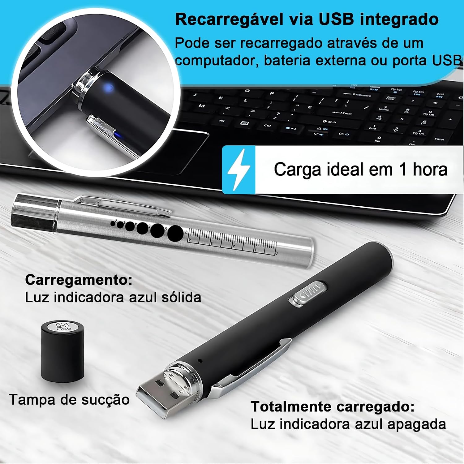 2 Lanterna Clinica LED Profissional, Lanterna Medica Recarregavel com Caixa, Luz Branca e Amarela, Ideal para Avaliação Pupilar, Diagnóstico Clínico, Exame Oftalmológico 2 Lanterna Clinica LED Profissional, Lanterna Medica Recarregavel com Caixa, Luz Branca e Amarela, Ideal para Avaliação Pupilar, Diagnóstico Clínico, Exame Oftalmológico