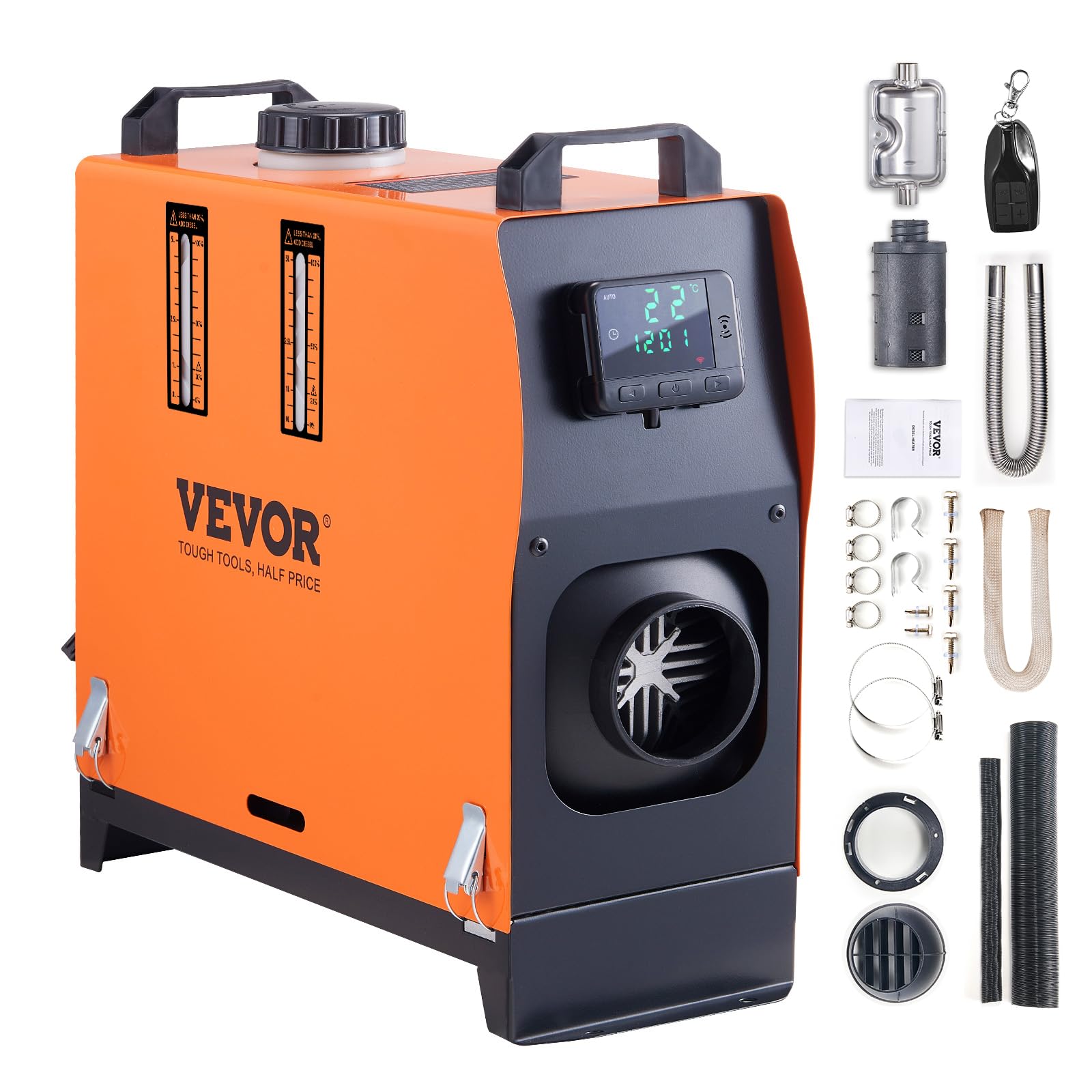VEVOR Diesel Air Heater, 12V 5KW Integrated Diesel Heater with Remote and LCD Display, 5L Tank Compact Diesel Heating Solution, Quick Warm-up for RVs, Trailers, Campers, Boats, and Indoor Use