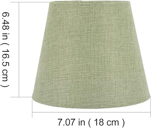 Miniatura 5 de Angoily Pantalla de tela, pantallas de lámpara de lino natural E14, cubierta de lámpara de repuesto para mesa, mesita de noche, lámpara verde