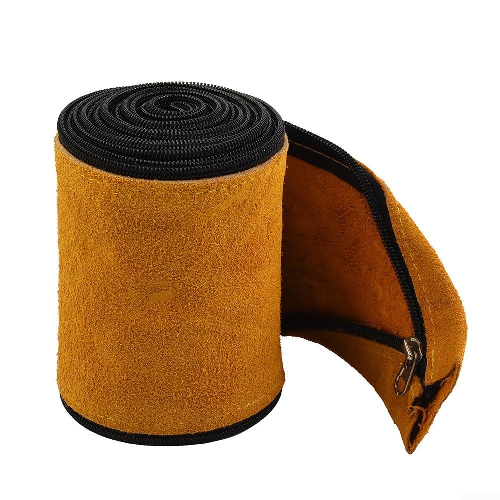 TIG Welding Torch Cable Cover, Flame-Resistant Leather, MIG/Plasma Cable Sleeves Tig Cover, Welding Torch Cable Hose Cover, 11.48Ft