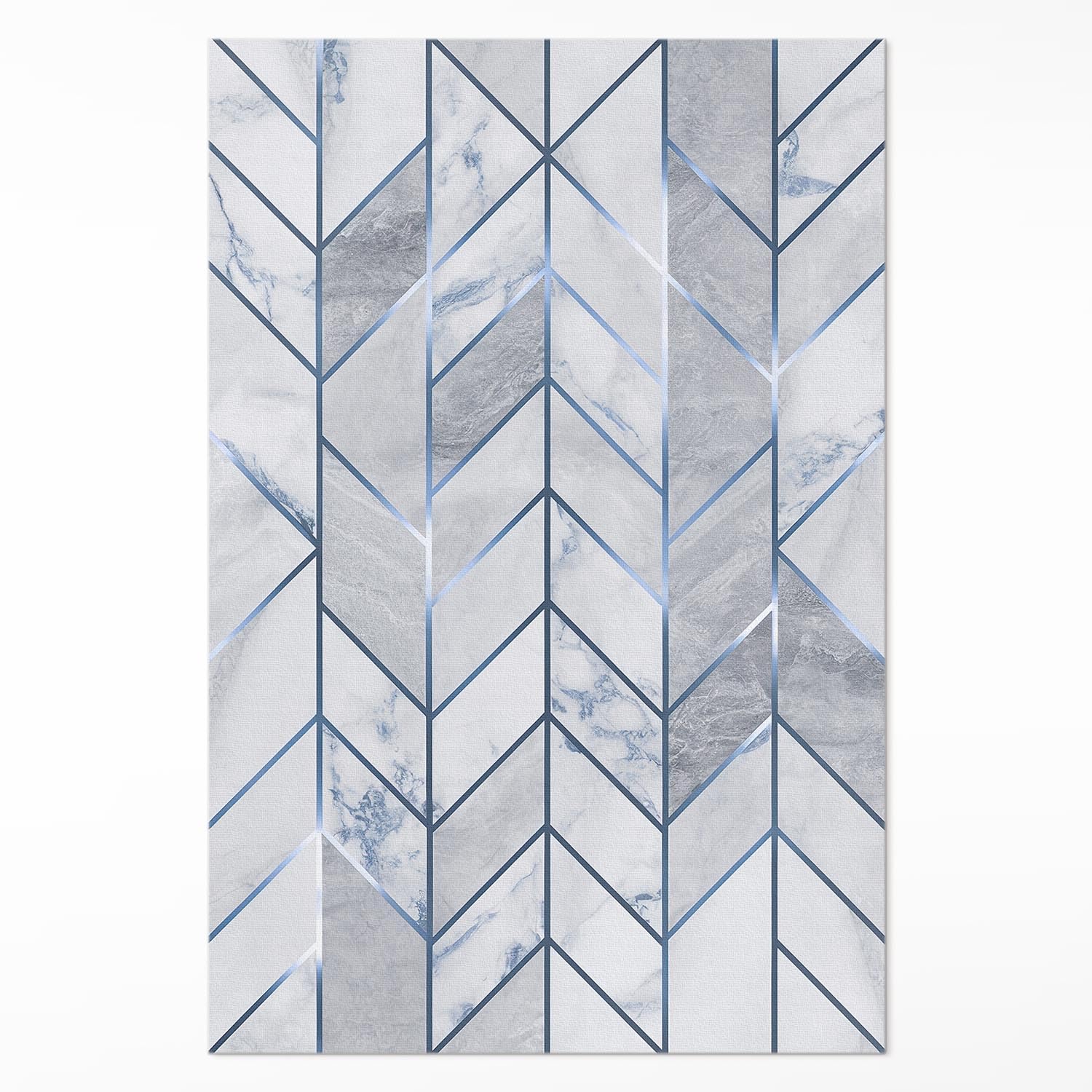 Tapis en vinyle maison deco floorart design rectangle 80x120 cm résistant en PVC bleu