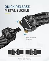 Vista 2 de FAIRWIN Cinturón táctico, cinturones de trabajo para hombres, correas militares, cinturón de red, hebilla de liberación rápida de alta resistencia