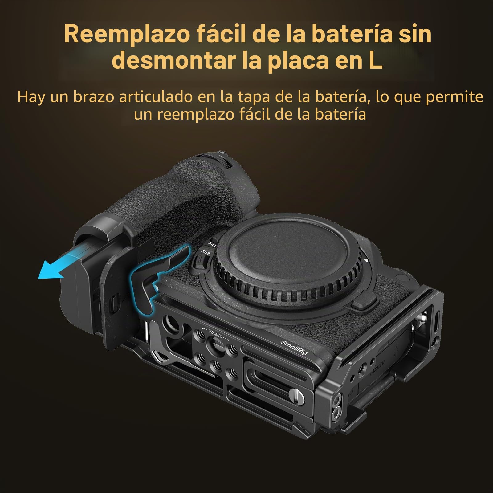 SMALLRIG L Bracket para Nikon Z 6III, Placa L Plate para Arca-Swiss, con Orificios Roscados de 1/4"-20, Conector QD, Montaje de Zapata Fría - 4523