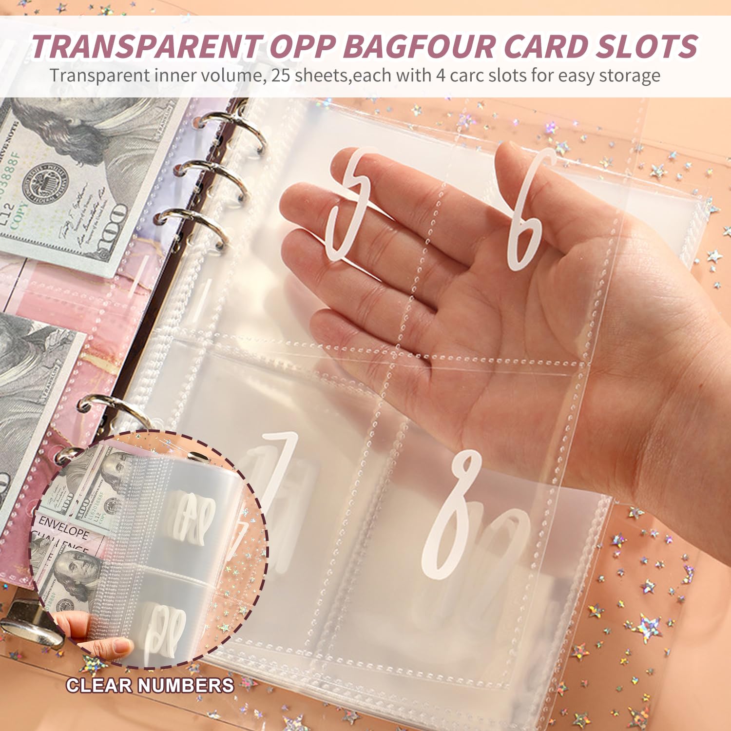 Buste Risparmio Budget Planner | 100 Buste A5 | Raccoglitore Per Risparmiare $5.050 | PVC Rosa - Foto 9