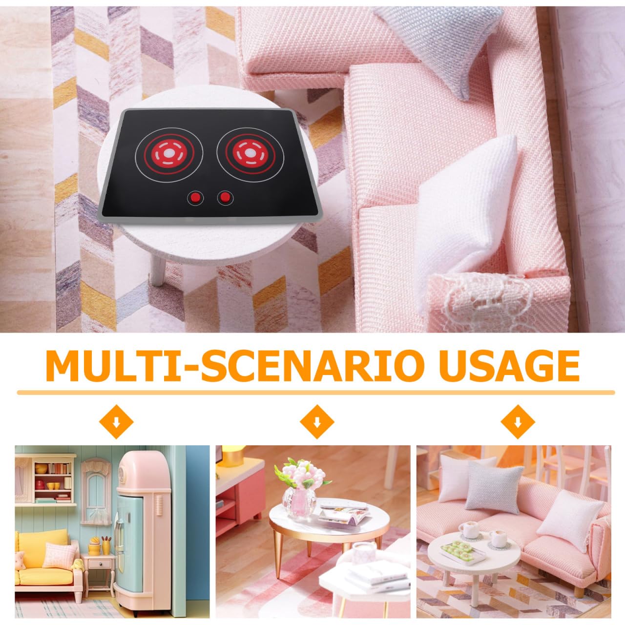 Milisten Plaque de Cuisson Induction Jouet pour Enfants - Cuisinière Électrique Miniature avec Sons et Lumières - Accessoire de Cuisine Réaliste pour Jeux de Rôle Fille et Garçon