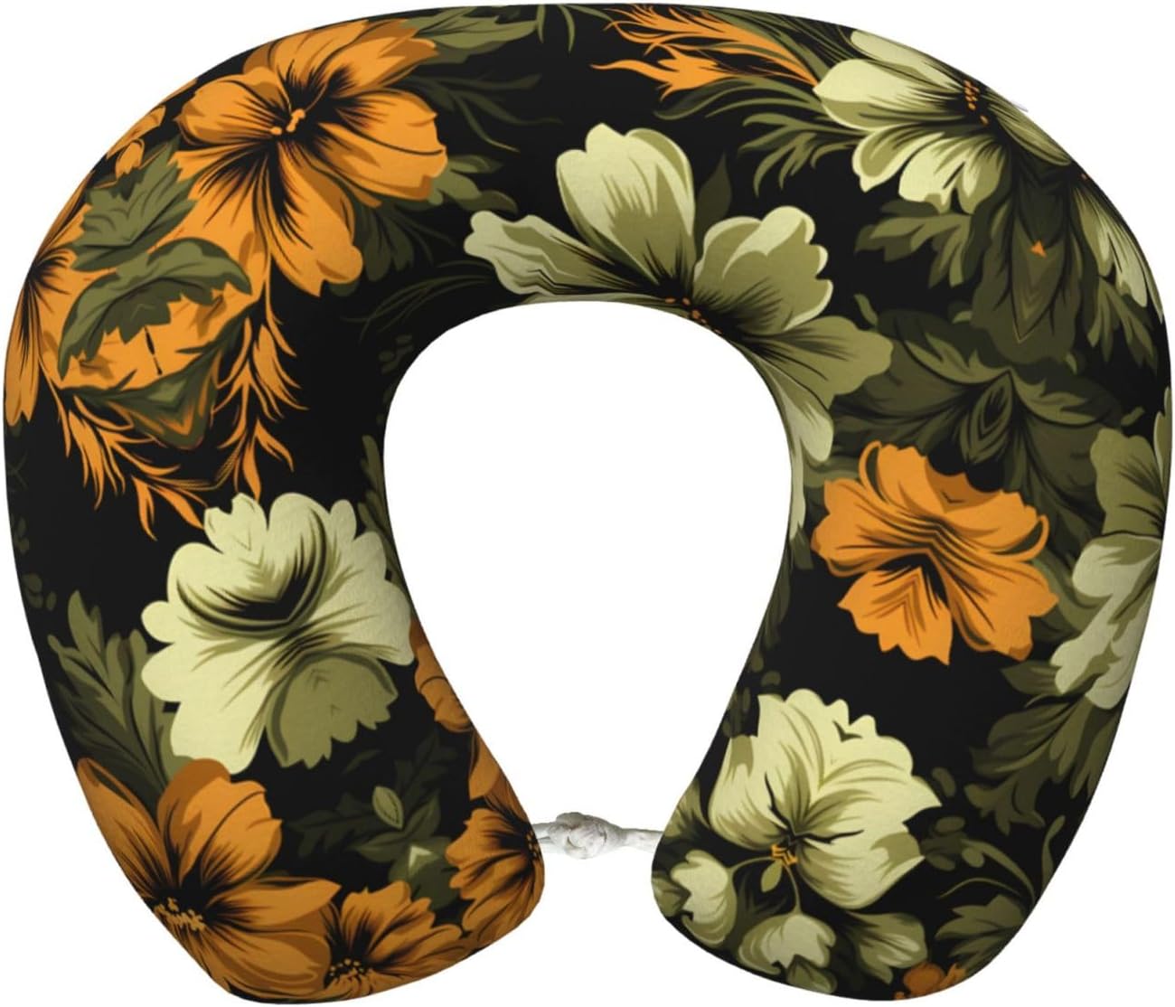 CSIVKEJ Oreiller de voyage en mousse à mémoire de forme avec imprimé camouflage floral