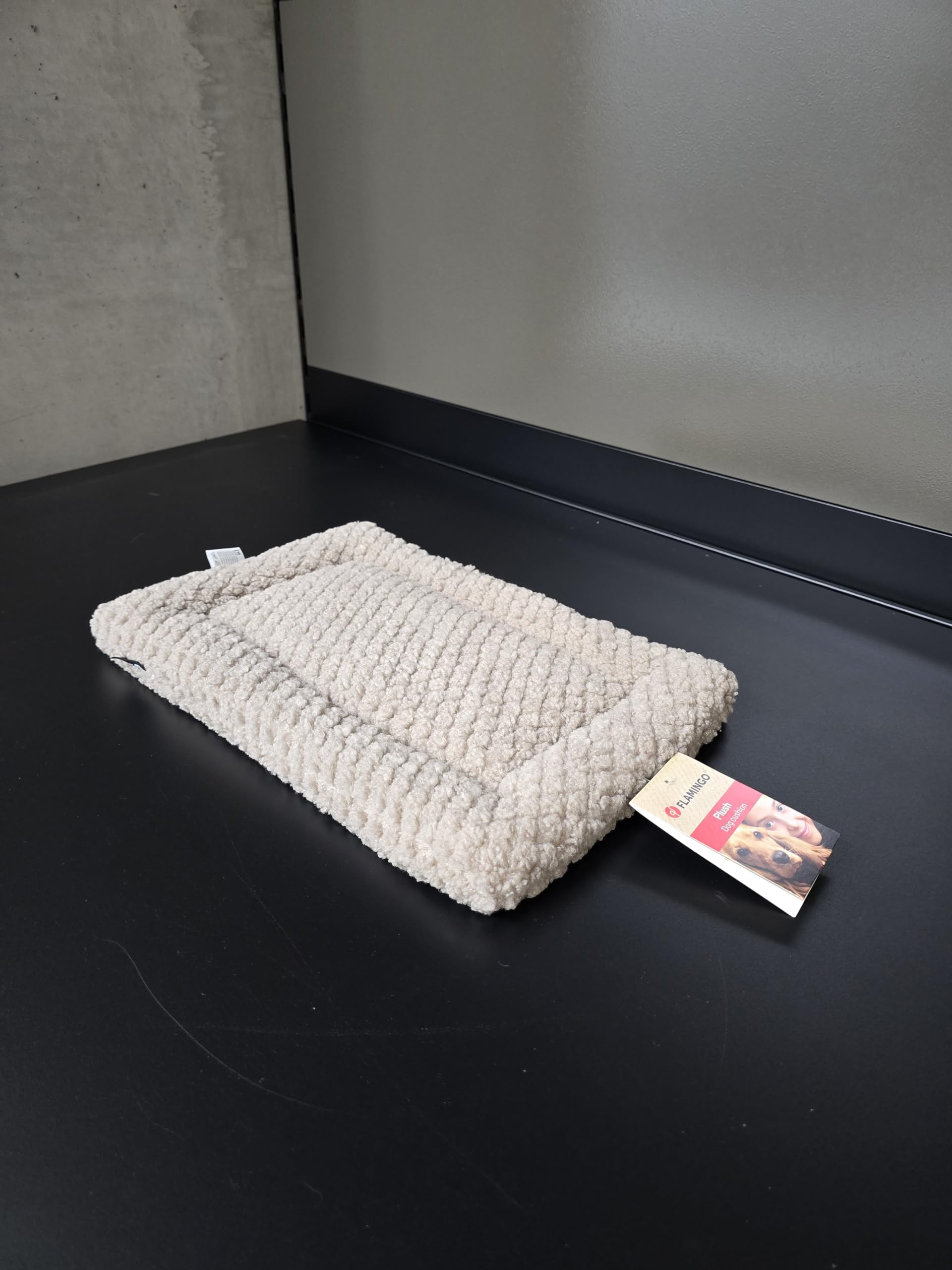 Flamingo Hundekissen Jacquard – Rechteckig, Taupe, 55.5x38.5x7 Cm – Waschbar, Rutschfester Boden – Für Drahtkäfige & Hundekörbe