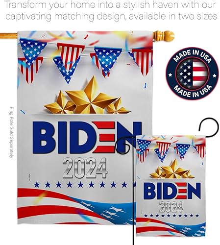 Miniatura 4 de Biden Harris Flag Bandera de la Casa de Elecciones de Estados Unidos y Estados Unidos de América, con texto en inglés "Patriotic Vote Presidente"