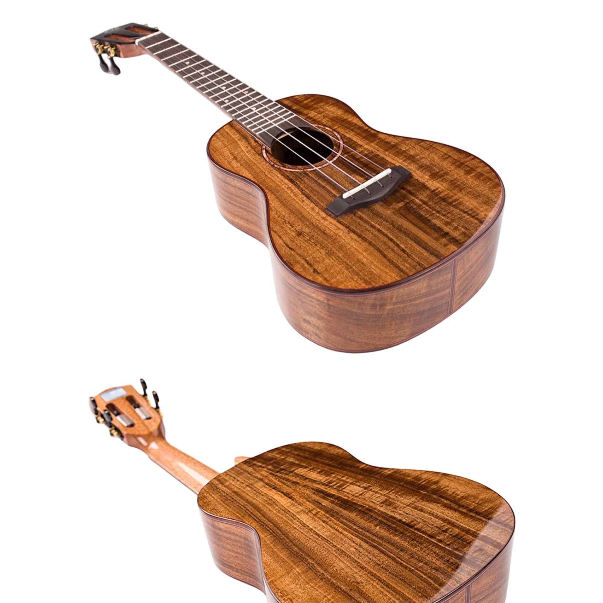 Ukulele Instrumenty Muzyczne Ukulele Dla Początkujących Dorosłych 23/26 Cali Drewno Akacjowe Z Twardym Futerałem Tunerem Paskiem Capo Łatwe Do Grania(26 inch)