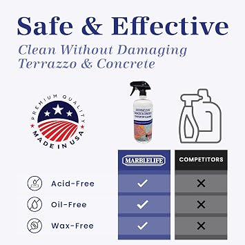 Marblelife EnduraCLEAN Concrete & Terrazzo Countertop Spray Cleaner, Effective Terrazzo Cleaner, Concrete & Terrazzo Cleaning Solution, Concrete Countertop Cleaner, Natural Stone Floor Cleaner, 32 oz