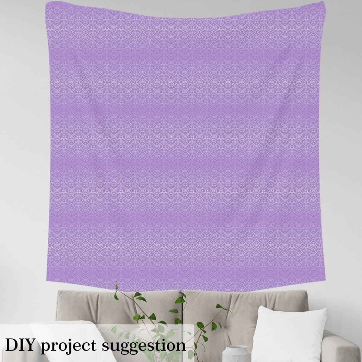 Feelyou Adults Gothic Fabric by The Yard 2 Yards Vintage Rose Boho Decorative Waterproof Outdoor Fabric Ombre Purple Damask Upholstery Fabric for Chairs Luxury Farmhouse Outdoor Fabric