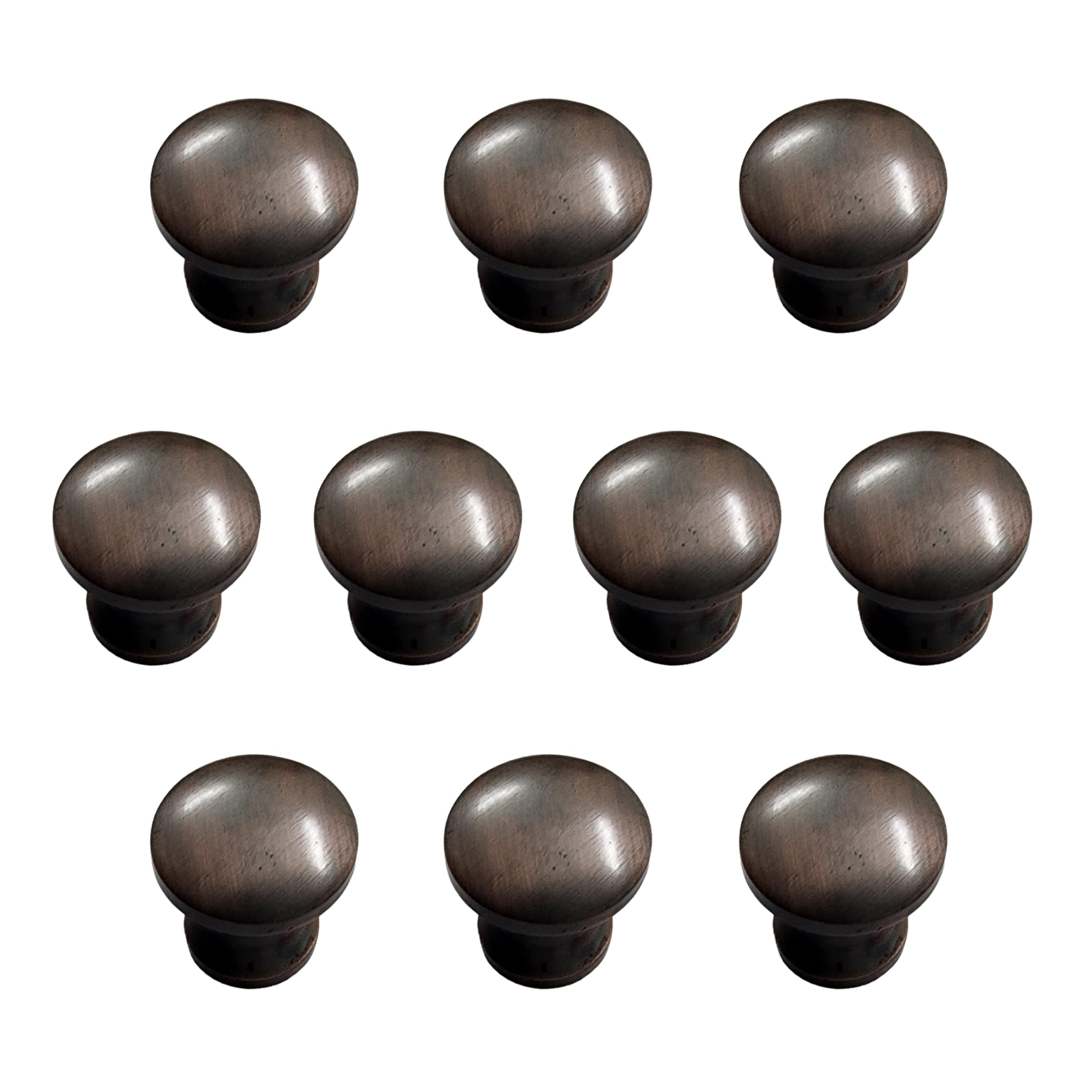 Adonai Hardware "Adin Antique Cast Iron Cabinet Knob Without Texture (1 Inch x 10 Pack, Oil Rubbed Bronze)